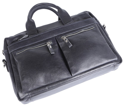Laptop Bag SHVIGEL 00976 Blue Genuine Leather from Ukraine with Stylish Design