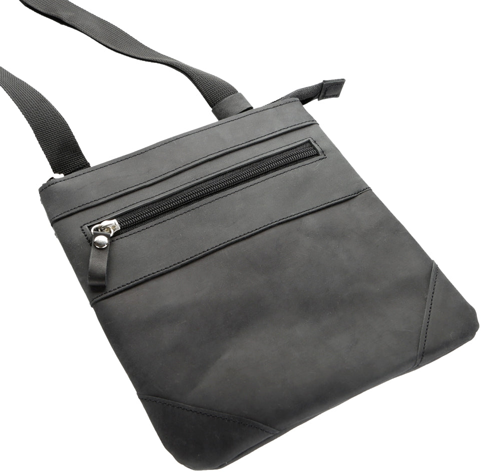 Leather Bag SHVIGEL 11024 Black Genuine Leather Handmade from Ukraine