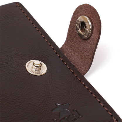 Stylish Leather Wallet for Men SHVIGEL 16485 Brown Natural Leather Ukrainian Craftsmanship