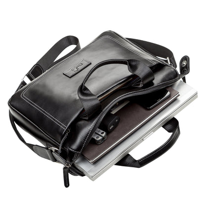 Men's Leather Bag SHVIGEL 11107 Black, Made in Ukraine, Natural Leather Material