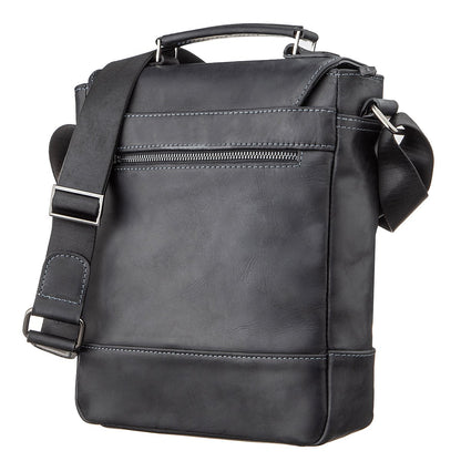 Men's Vintage Leather Bag SHVIGEL 11137 Black Made in Ukraine Natural Leather