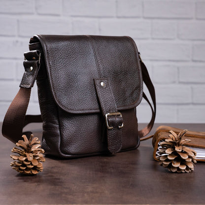 Leather Handbag SHVIGEL 00854 Brown - Genuine Leather, Made in Ukraine