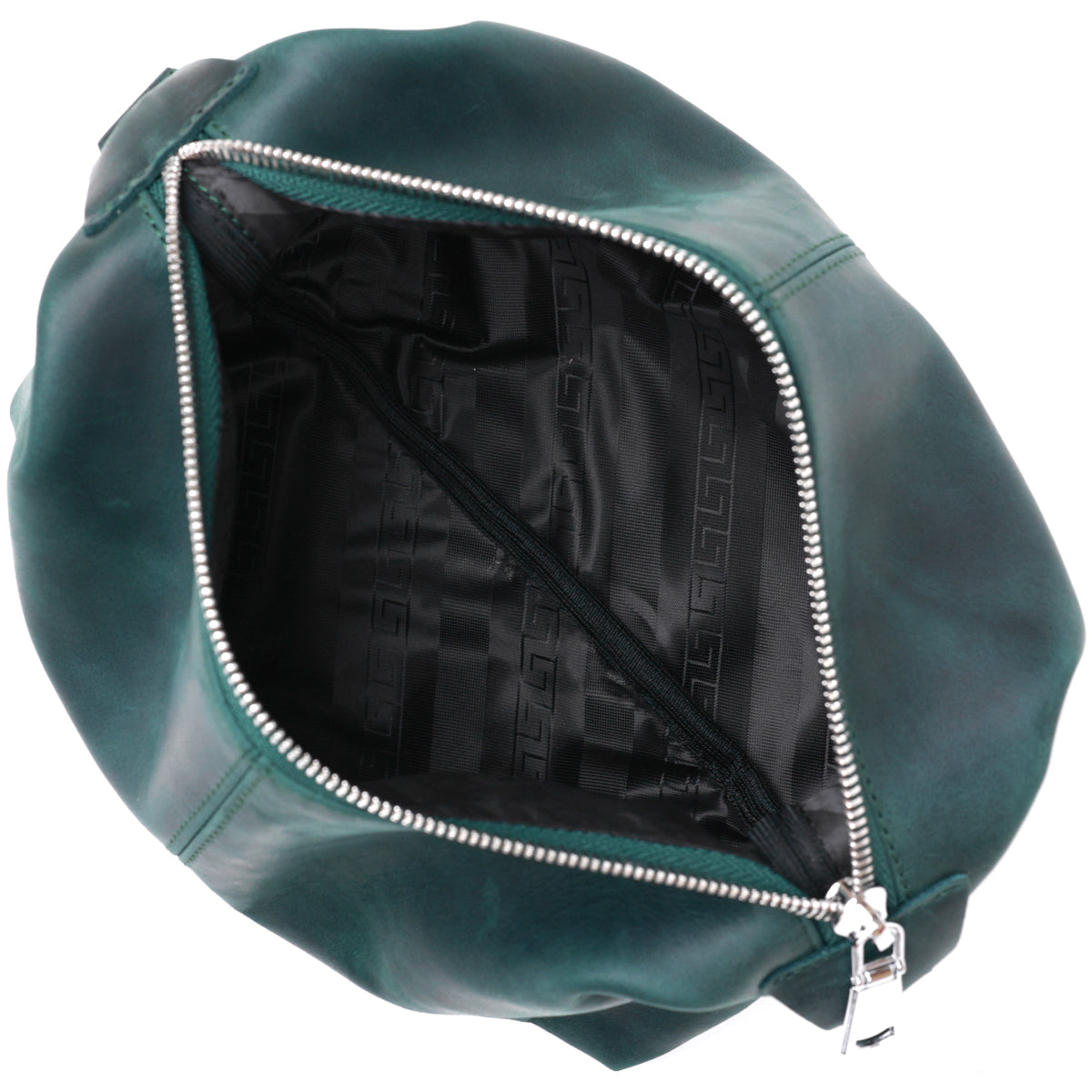 Leather Matte Cosmetic Bag SHVIGEL 16399 Green Natural Leather Ukraine