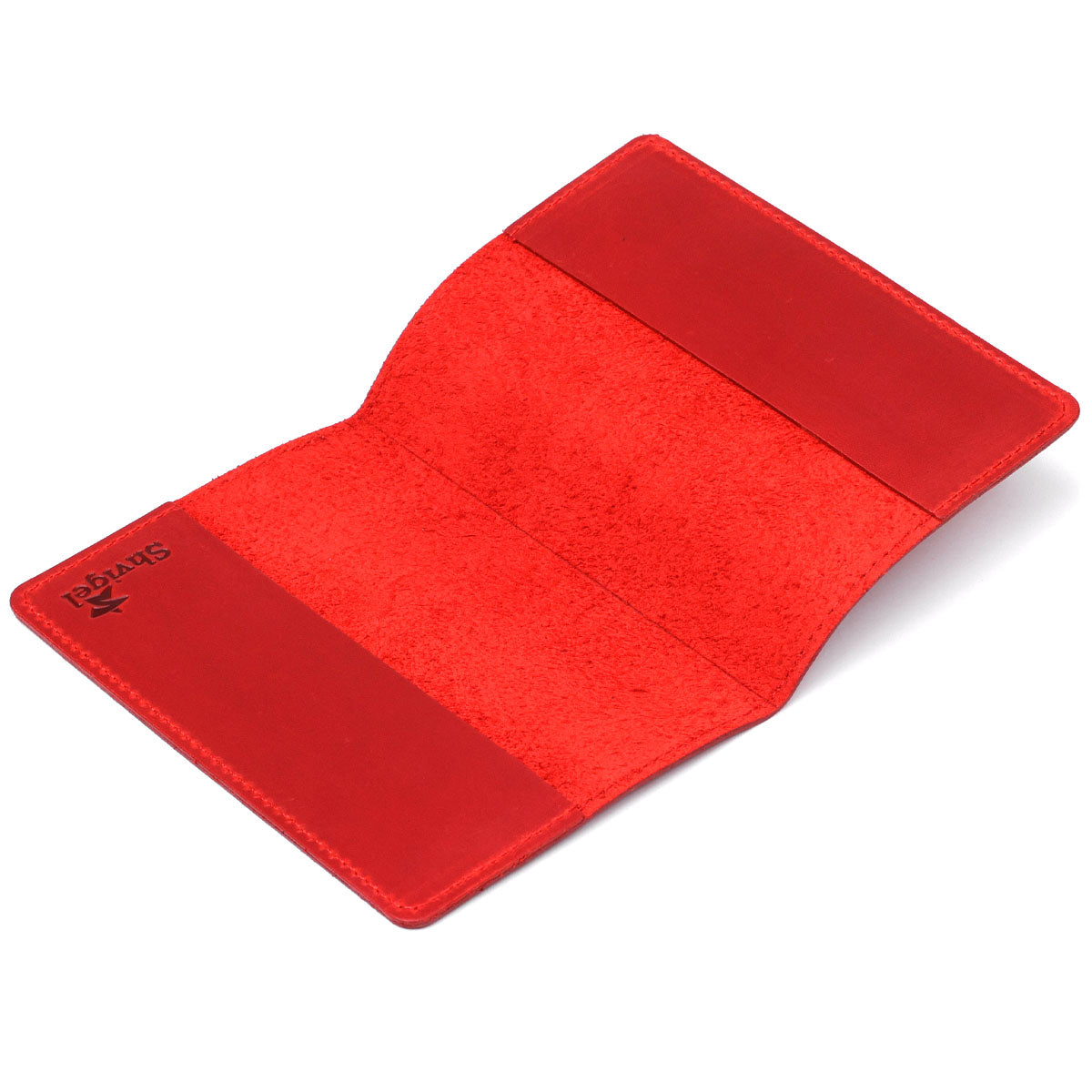 Leather Passport Cover SHVIGEL 13959 Crazy Red - Handmade from Natural Leather