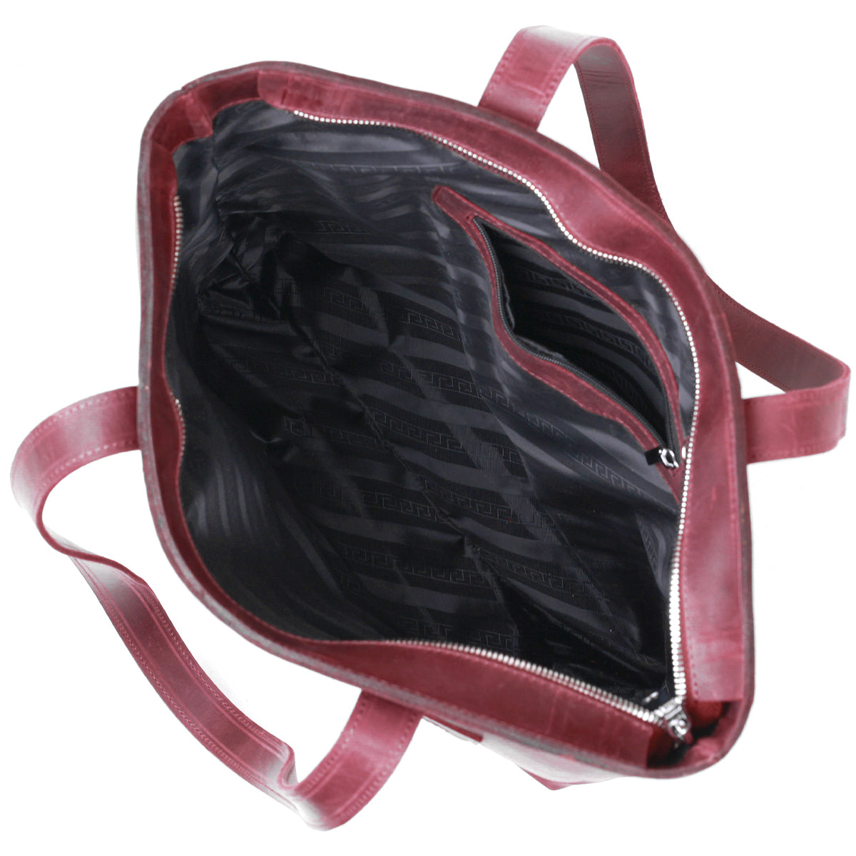 Vintage Women's Shopper Bag SHVIGEL 16350 Burgundy - Genuine Leather from Ukraine