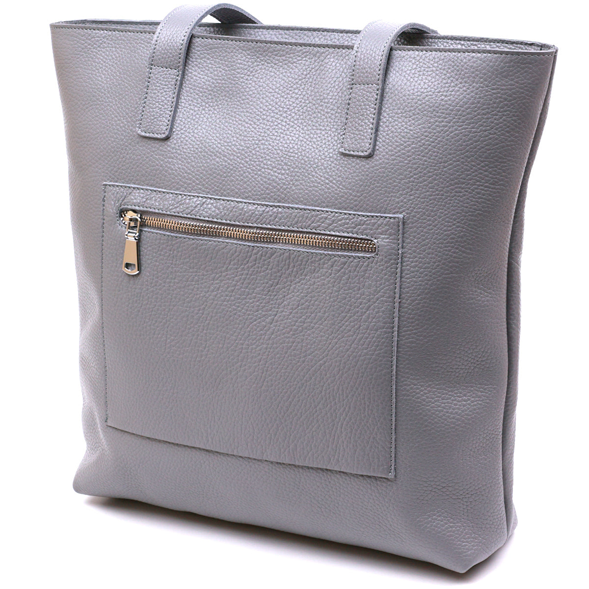 Leather Women's Shopper Bag SHVIGEL 16360 Grey Made in Ukraine Natural Leather