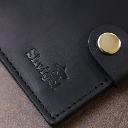Men's Leather Wallet SHVIGEL 16474 Black Genuine Leather Made in Ukraine