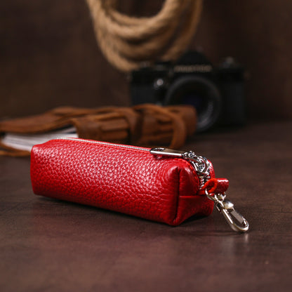 Leather Women's Key Holder SHVIGEL 16537 Red Natural Leather for Keys
