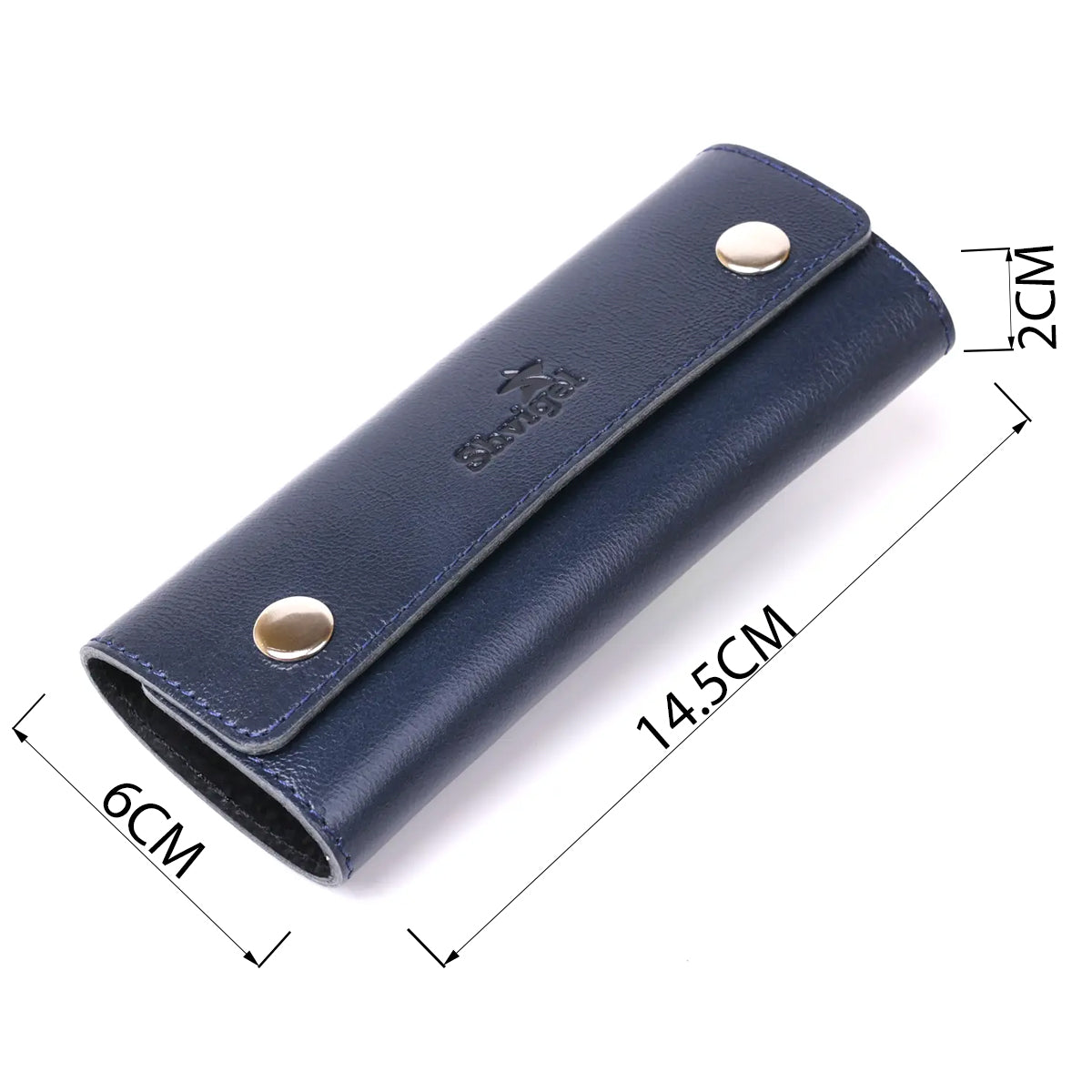 Practical Leather Key Holder SHVIGEL 16533 Blue Natural Leather for Keys