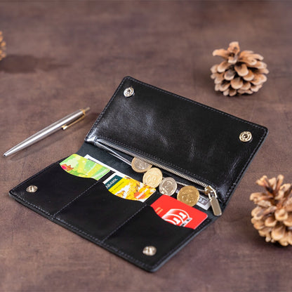 Vertical Men's Wallet SHVIGEL 16195 Black Genuine Leather from Ukraine