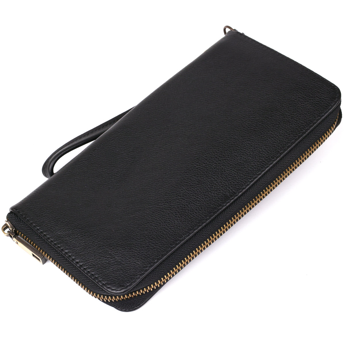 Men's Horizontal Leather Clutch by SHVIGEL 19120 in Black - Genuine Leather, Ukrainian Craftsmanship