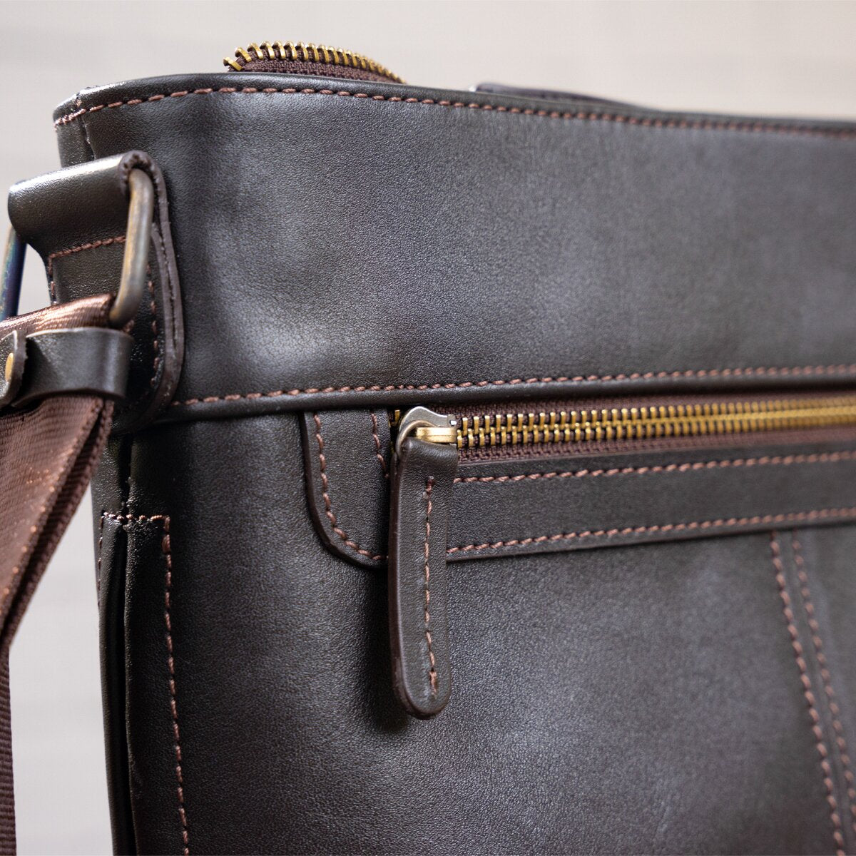 Men's Multifunctional Bag SHVIGEL 11178 Brown Smooth Leather - Natural Leather Quality