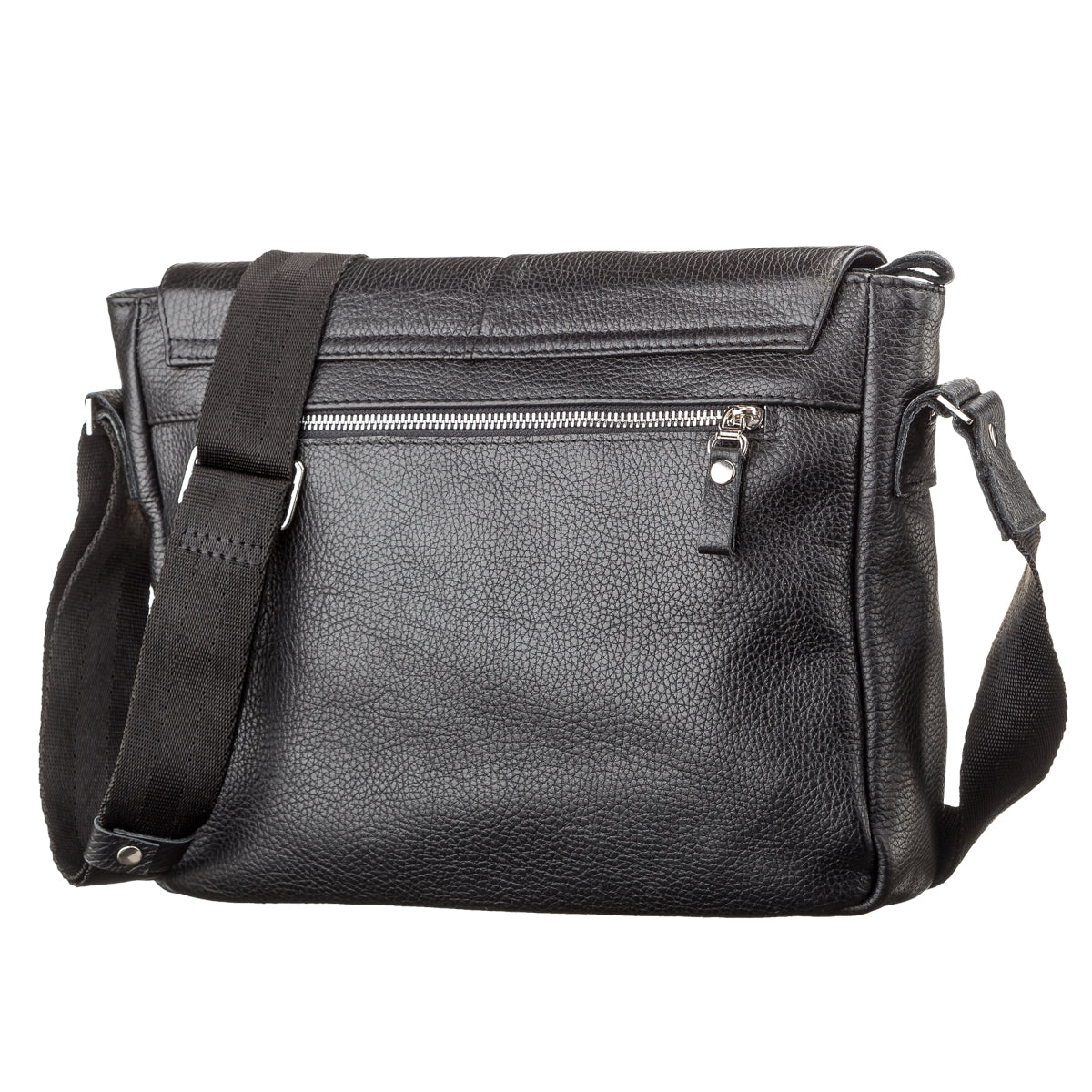 Black SHVIGEL Leather Bag 00797 - Premium Quality Natural Leather, Made in Ukraine