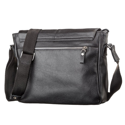 Black SHVIGEL Leather Bag 00797 - Premium Quality Natural Leather, Made in Ukraine