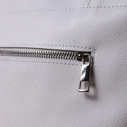 Practical White Leather Shopper Bag SHVIGEL 22844 - Made in Ukraine, Premium Quality