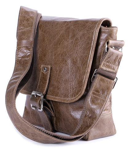 Leather Bag SHVIGEL 00918 Brown Genuine Cowhide Handmade in Ukraine