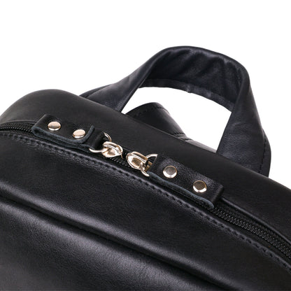 Women's Leather Backpack SHVIGEL 15304 Black Made in Ukraine Natural Leather