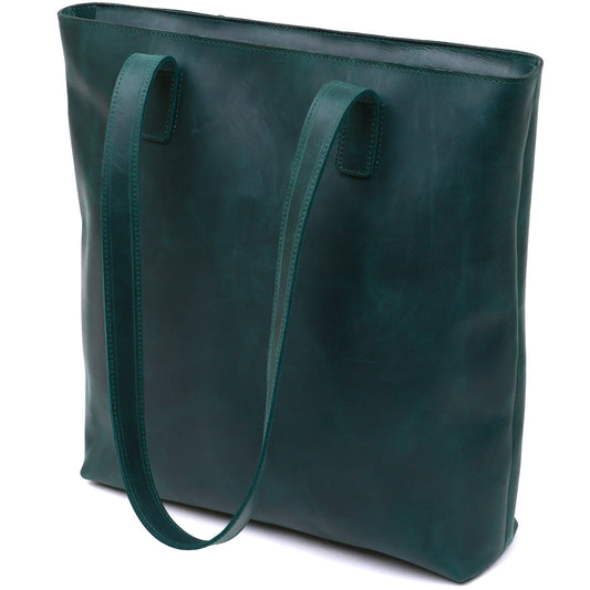 Vintage Women's Leather Bag SHVIGEL 16351 Green Natural Leather Ukraine
