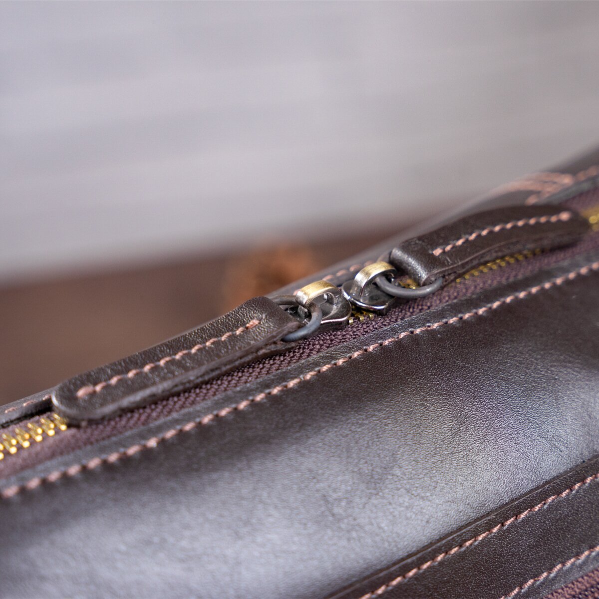 Leather Business Men's Shoulder Bag SHVIGEL 11251 Brown Genuine Leather Material