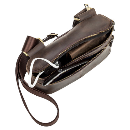 Men's Leather Bag SHVIGEL 11094 Brown Natural Leather High-Quality Craftsmanship