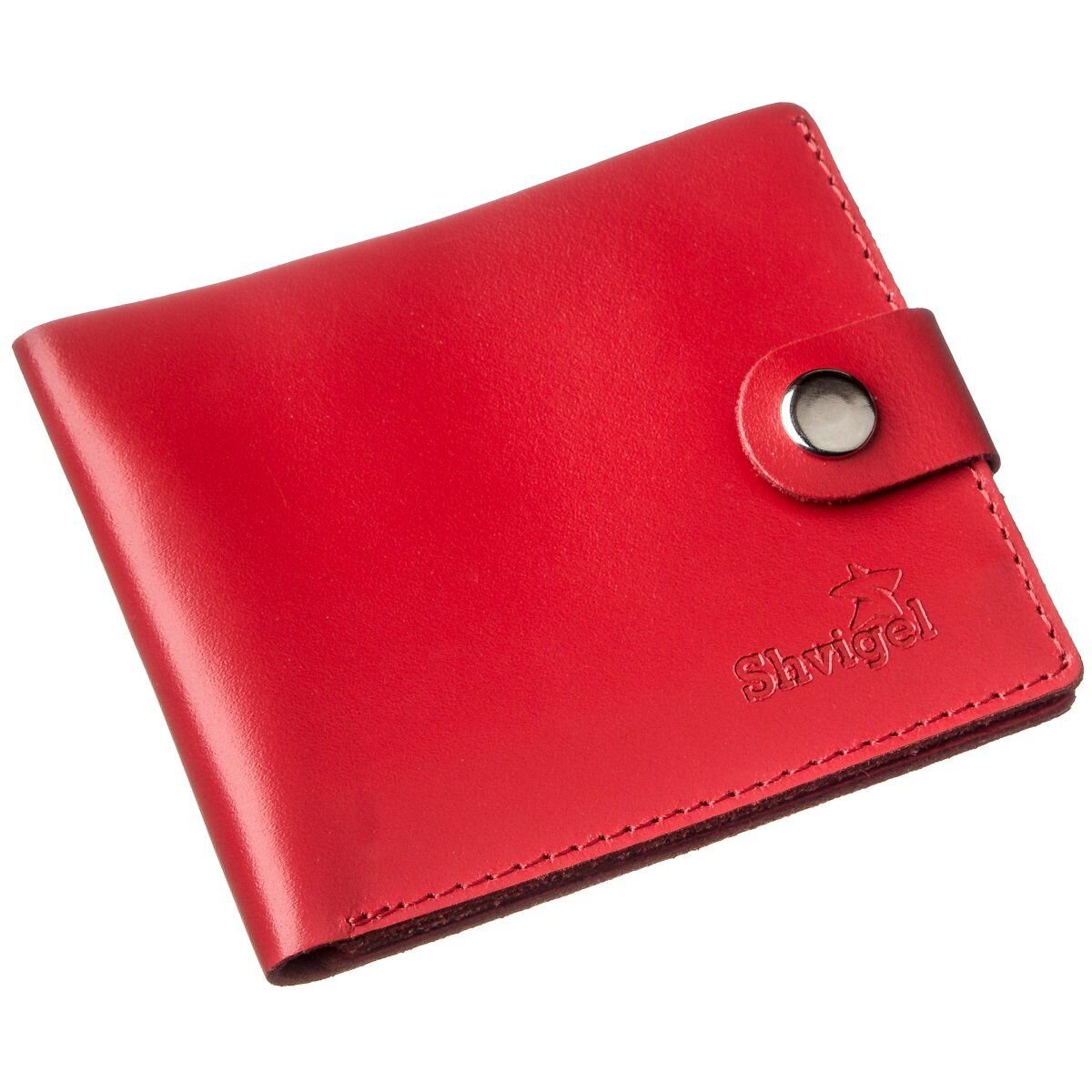 Leather Women's Wallet SHVIGEL 16215 Red | Made in Ukraine, Genuine Leather