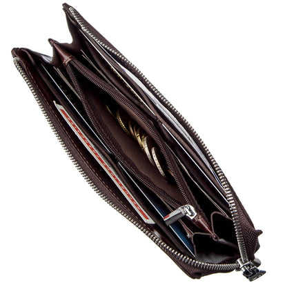 Men's Leather Clutch SHVIGEL 16184 Brown | Premium Natural Leather Design
