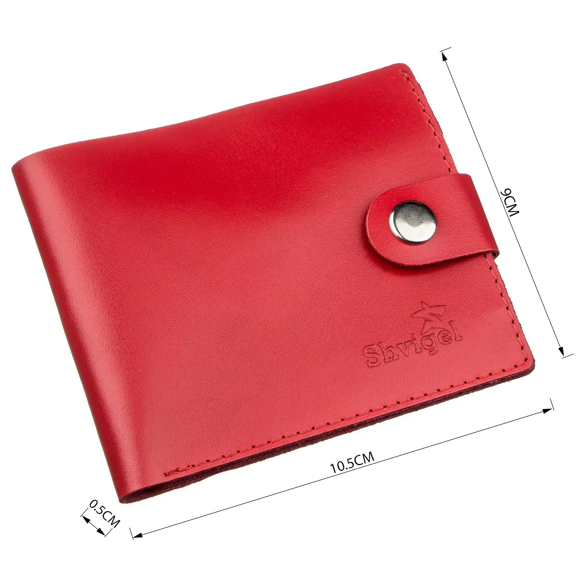 Women’s Leather Wallet with Coin Pocket SHVIGEL 16210 Red Made in Ukraine из натуральной кожи.