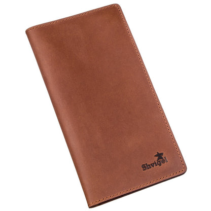 Men's Vertical Wallet SHVIGEL 16199 Red Matte Genuine Leather from Ukraine
