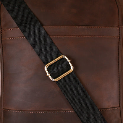 Vintage Leather Men's Bag SHVIGEL 16332 Brown - Genuine Leather Made in Ukraine