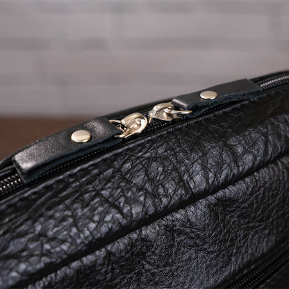Elite Leather Men's Bag SHVIGEL 00791 Black, Genuine Leather, Ukrainian Craftsmanship