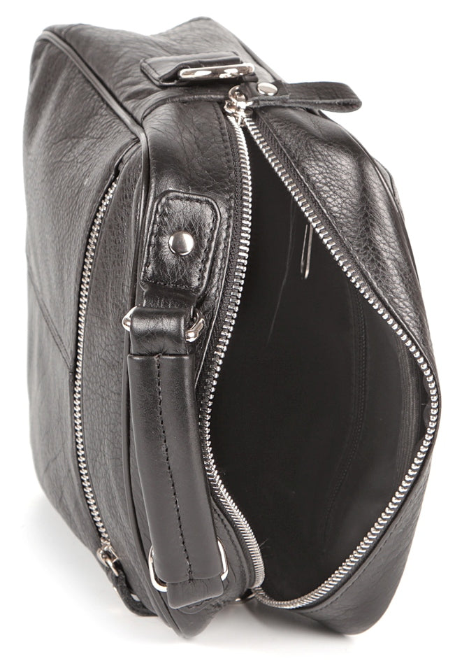 SHVIGEL Leather Bag 00875 High-Quality Black Genuine Leather Ukraine Crafted
