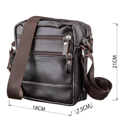 Men's Leather Bag SHVIGEL 11142 Brown Genuine Leather Ukrainian Made Stylish Design