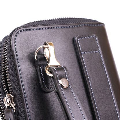 Men's Leather Clutch SHVIGEL 11082 Black Crafted from Natural Leather - Ukraine Made