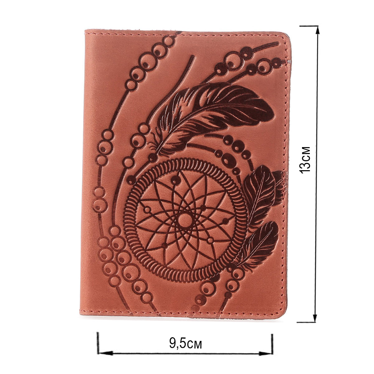 Exclusive Vintage Leather Passport Cover by SHVIGEL 13792 in Red - Crafted from Natural Leather, Made in Ukraine