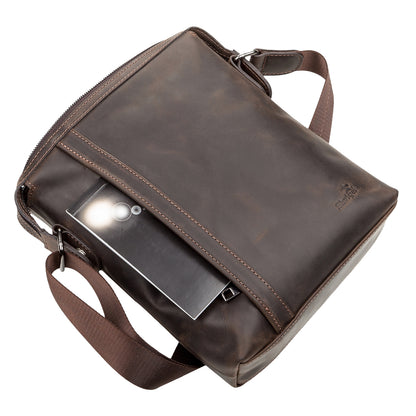 Men's Leather Bag SHVIGEL 11099 Brown Genuine Leather from Ukraine
