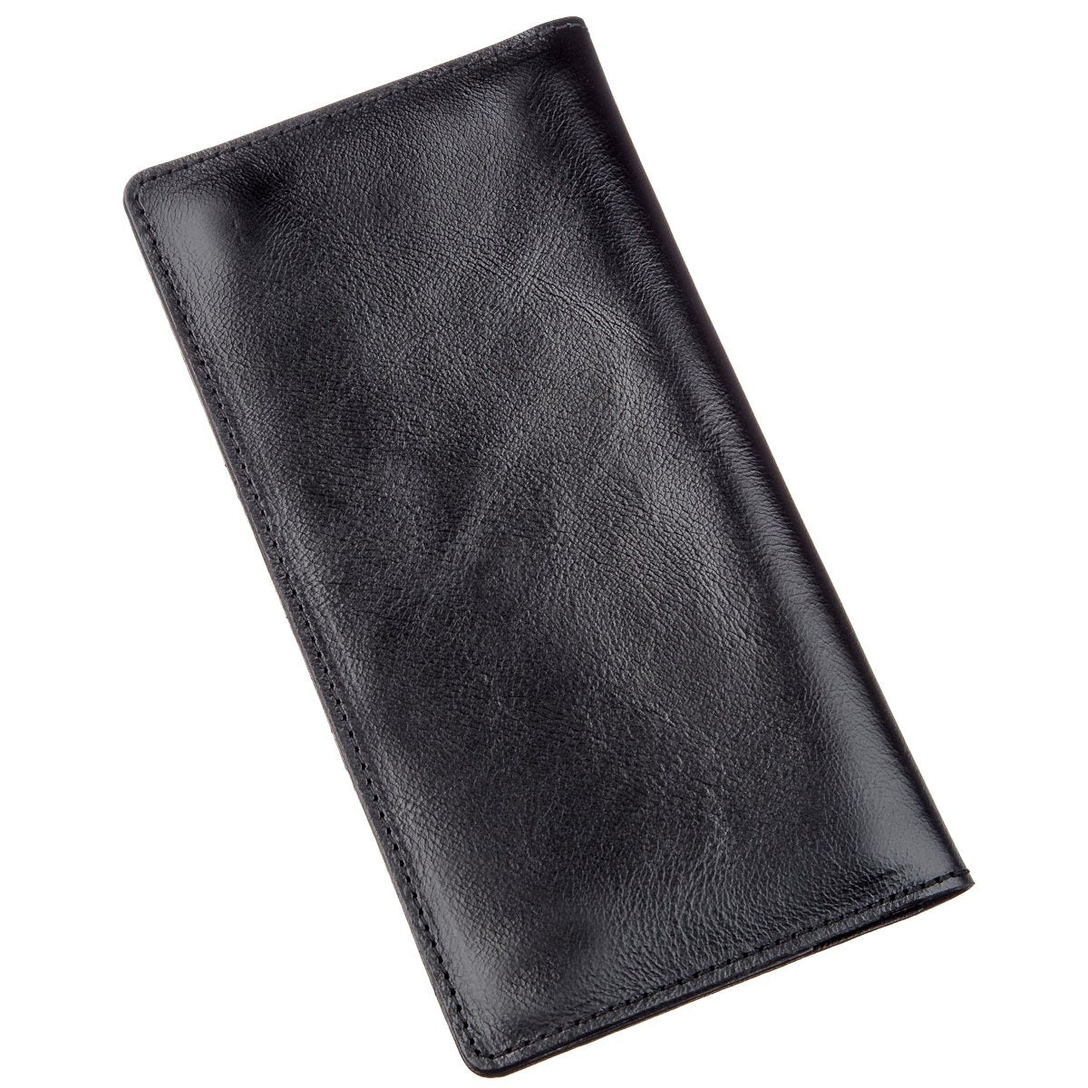 Vertical Men's Wallet SHVIGEL 16195 Black Genuine Leather from Ukraine
