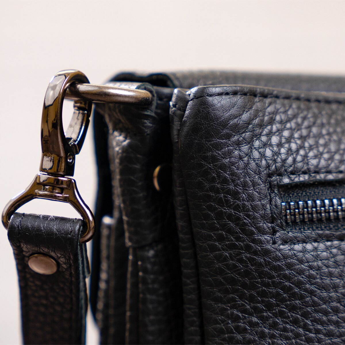 Men's Leather Bag SHVIGEL 11038 Black Natural Leather Made in Ukraine