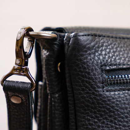 Men's Leather Bag SHVIGEL 11038 Black Natural Leather Made in Ukraine