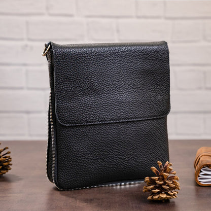 Genuine Leather Handbag SHVIGEL 11016 Black, Made in Ukraine, Premium Quality