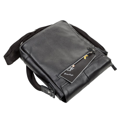 Men's Bag SHVIGEL 00861 Black Genuine Leather, Durable Ukrainian Craftsmanship