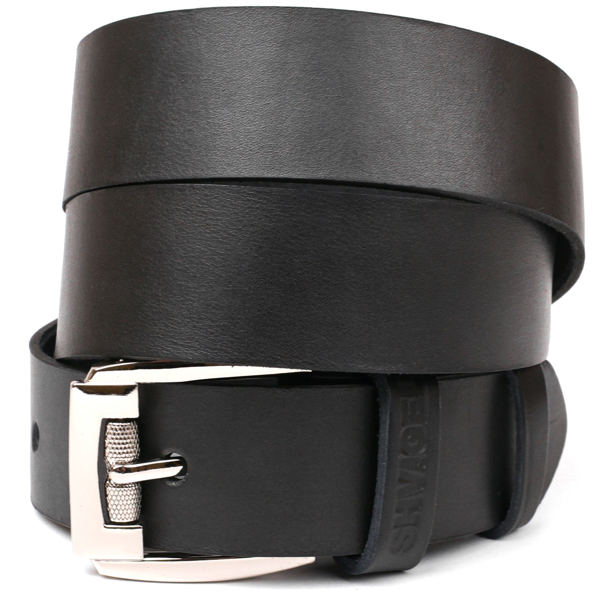 Men's Leather Belt SHVIGEL 10084 Black Genuine Leather Made in Ukraine
