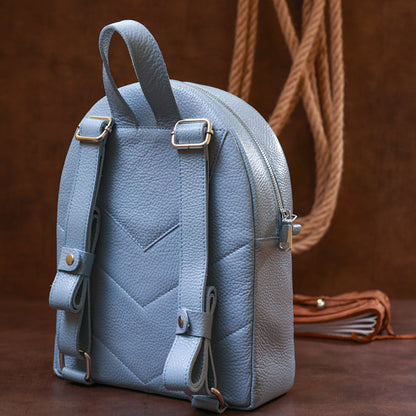 Stylish Women's Backpack SHVIGEL 16318 Blue Genuine Leather Casual Design