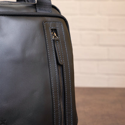 Men's Bag SHVIGEL 11184 Black Smooth Leather Natural Skin High-Quality Design