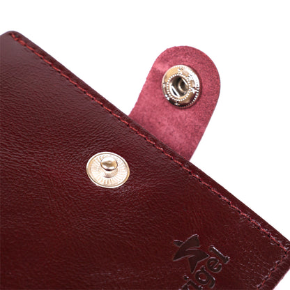 Classic Leather Wallet SHVIGEL 16505 Burgundy Natural Leather Made in Ukraine