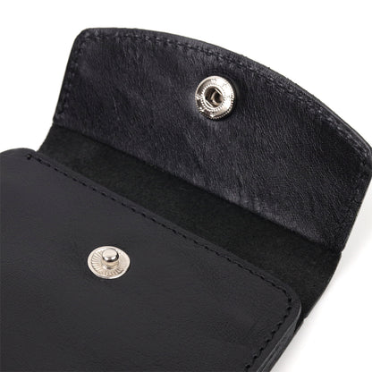 Men's Glossy Leather Wallet SHVIGEL 16617 Black Natural Leather Handmade
