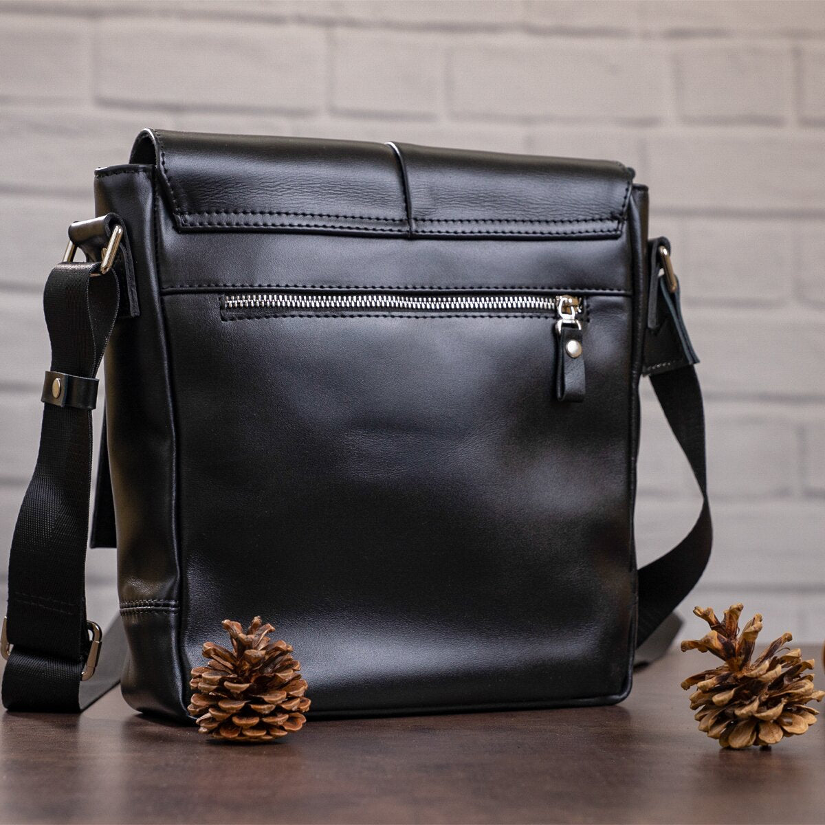 Men's Genuine Leather Bag SHVIGEL 00878 Black, Stylish Design Made in Ukraine