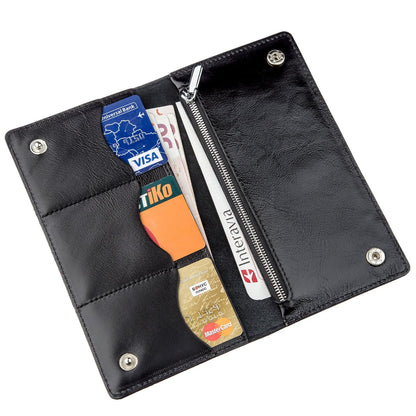 Vertical Men's Wallet SHVIGEL 16195 Black Genuine Leather from Ukraine