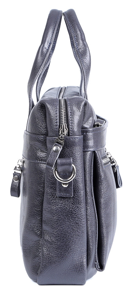 Laptop Bag SHVIGEL 00976 Blue Genuine Leather from Ukraine with Stylish Design