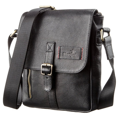 Men's Leather Bag - SHVIGEL 19100 - Black - Natural Leather - Handmade in Ukraine