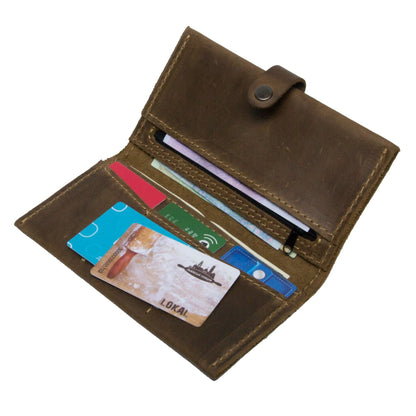 Men's Wallet SHVIGEL 12285 Brown Natural Leather Handmade in Ukraine